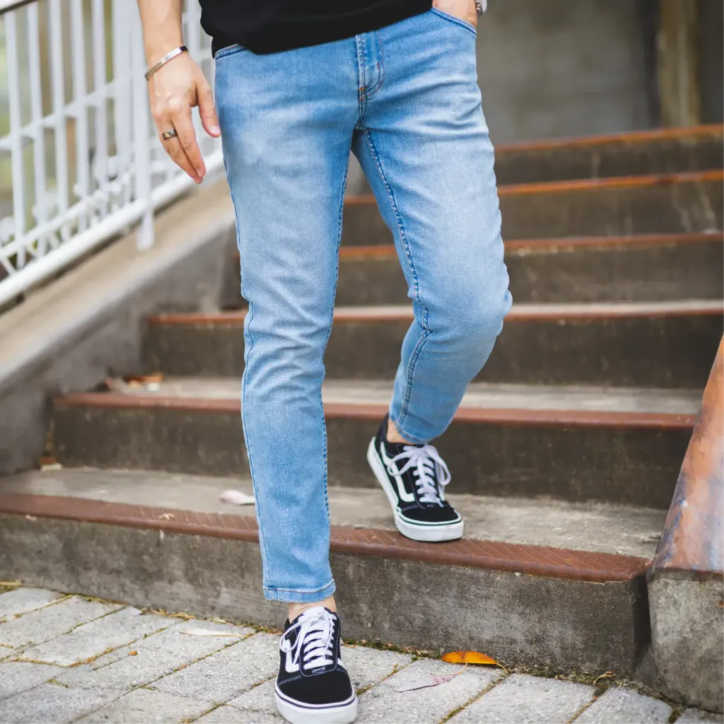 Sky Blue Urban Casual Denim